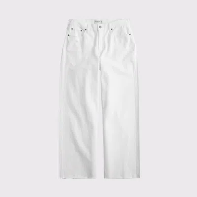 Abercrombie & Fitch Curve Love Low Rise Ultra Loose Jean In White