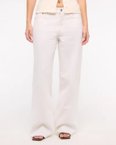 Abercrombie & Fitch Curve Love Low Rise Ultra Loose Jean In White