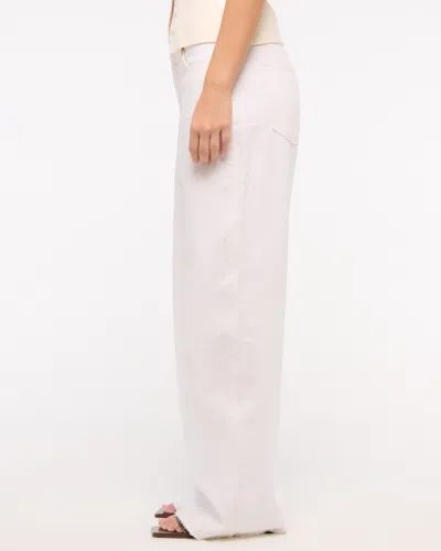 Abercrombie & Fitch Curve Love Low Rise Ultra Loose Jean In White