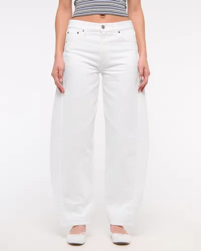 Abercrombie & Fitch Mid Rise Barrel Jean In White
