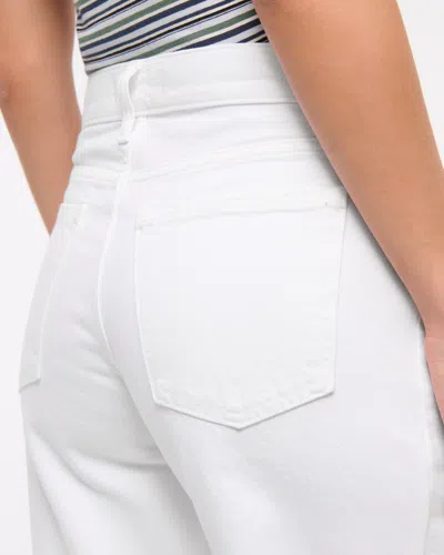 Abercrombie & Fitch Mid Rise Barrel Jean In White