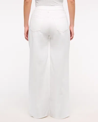 Abercrombie & Fitch Curve Love High Rise Wide Leg Jean In White