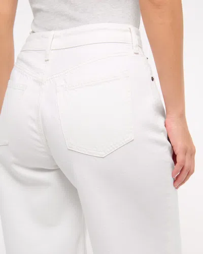 Abercrombie & Fitch Curve Love High Rise Wide Leg Jean In White