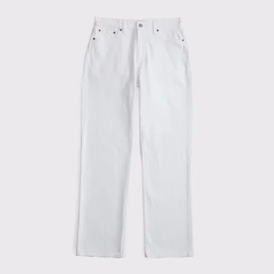Abercrombie & Fitch Curve Love Low Rise Baggy Jean In White