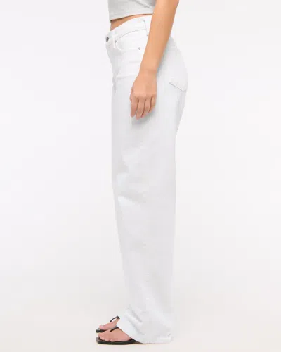 Abercrombie & Fitch Curve Love Low Rise Baggy Jean In White