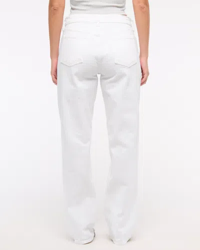 Abercrombie & Fitch Curve Love Low Rise Baggy Jean In White
