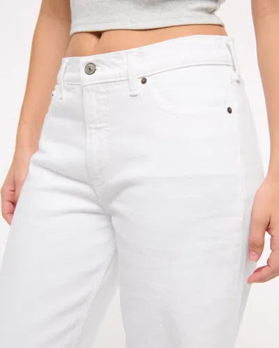 Abercrombie & Fitch Curve Love Low Rise Baggy Jean In White