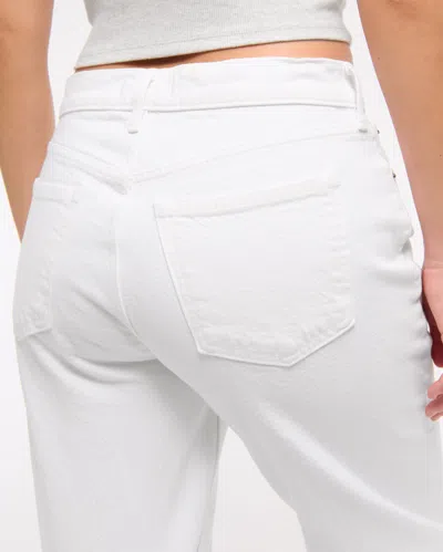 Abercrombie & Fitch Curve Love Low Rise Baggy Jean In White