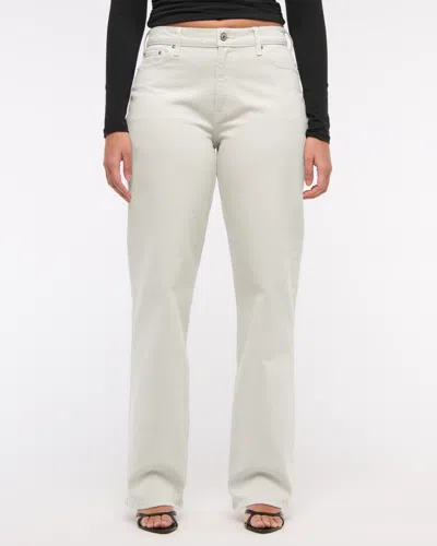 Abercrombie & Fitch Curve Love Low Rise Baggy Jean In Gray