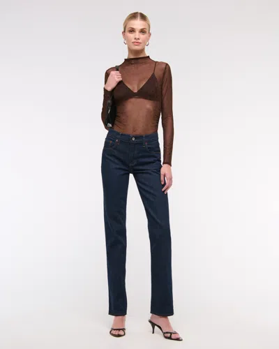 Abercrombie & Fitch Mid Rise 90s Straight Jean In Blue