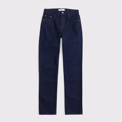 Abercrombie & Fitch Mid Rise 90s Straight Jean In Blue