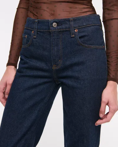 Abercrombie & Fitch Mid Rise 90s Straight Jean In Blue