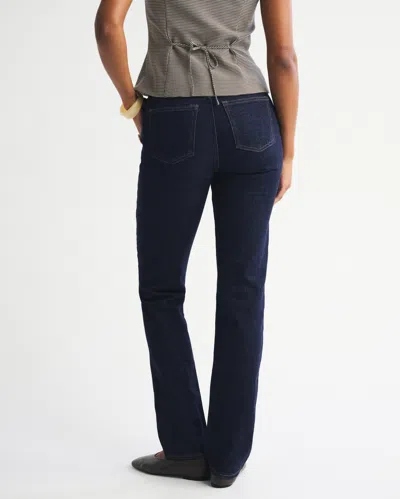 Abercrombie & Fitch Curve Love Mid Rise 90s Straight Jean In Blue