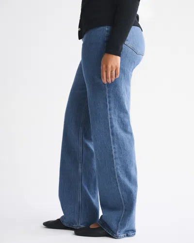 Abercrombie & Fitch Curve Love High Rise 90s Relaxed Jean In Blue