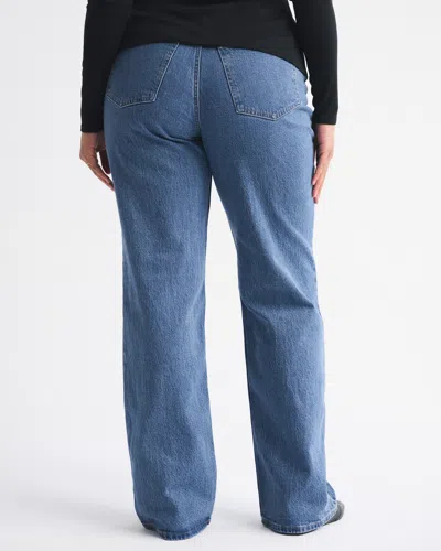 Abercrombie & Fitch Curve Love High Rise 90s Relaxed Jean In Blue