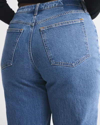 Abercrombie & Fitch Curve Love High Rise 90s Relaxed Jean In Blue
