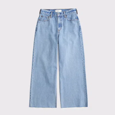 Abercrombie & Fitch Curve Love High Rise Cropped Wide Leg Jean