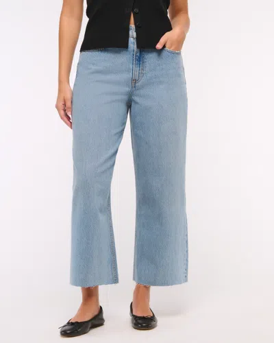 Abercrombie & Fitch Curve Love High Rise Cropped Wide Leg Jean