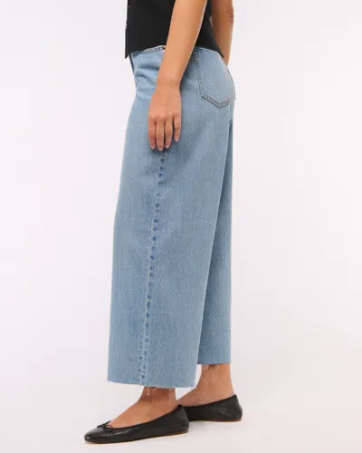 Abercrombie & Fitch Curve Love High Rise Cropped Wide Leg Jean