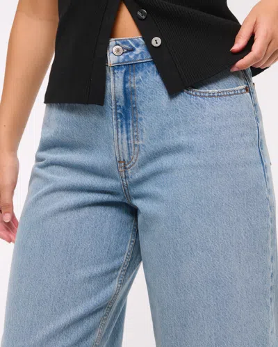 Abercrombie & Fitch Curve Love High Rise Cropped Wide Leg Jean