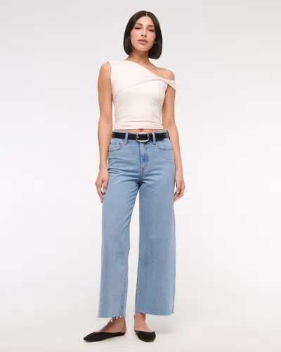 Abercrombie & Fitch High Rise Cropped Wide Leg Jean