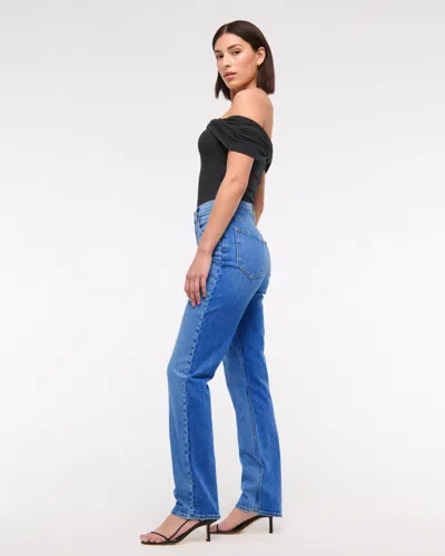 Abercrombie & Fitch Ultra High Rise 90s Straight Jean In Blue