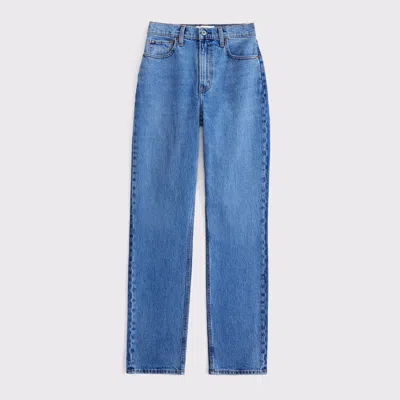 Abercrombie & Fitch Ultra High Rise 90s Straight Jean In Blue