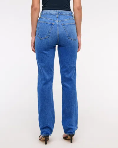 Abercrombie & Fitch Ultra High Rise 90s Straight Jean In Blue