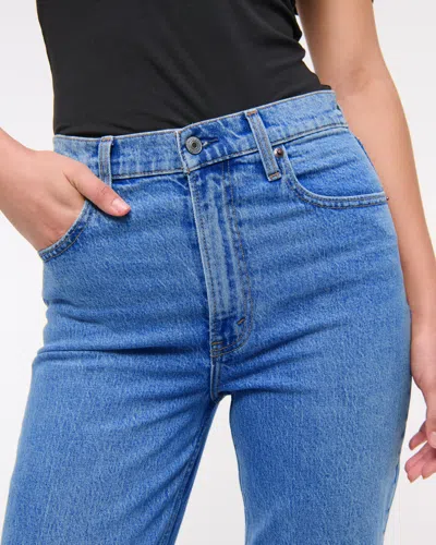 Abercrombie & Fitch Ultra High Rise 90s Straight Jean In Blue