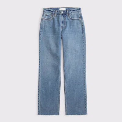 Abercrombie & Fitch Curve Love Low Rise Baggy Jean In Blue