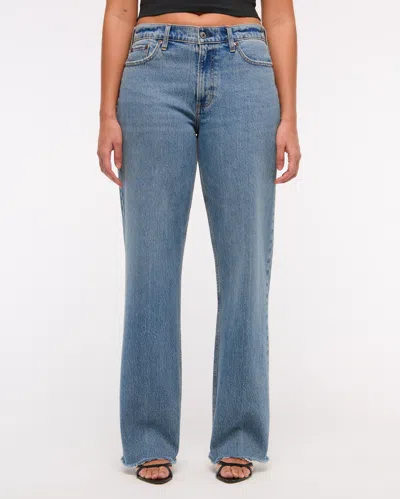 Abercrombie & Fitch Curve Love Low Rise Baggy Jean In Blue