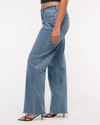 Abercrombie & Fitch Curve Love Low Rise Baggy Jean In Blue