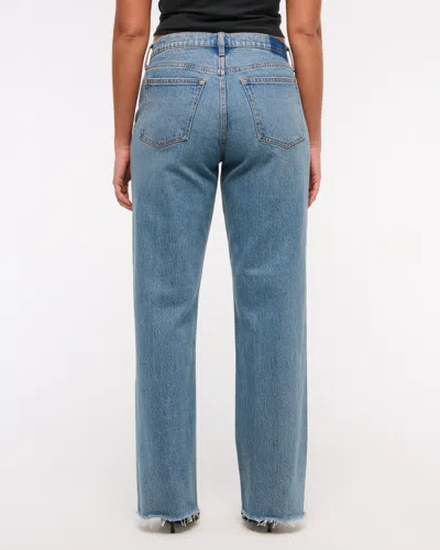 Abercrombie & Fitch Curve Love Low Rise Baggy Jean In Blue