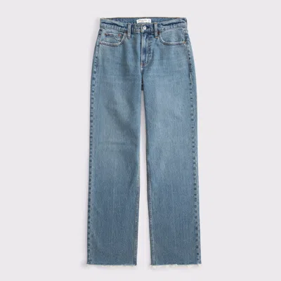Abercrombie & Fitch Low Rise Baggy Jean In Blue