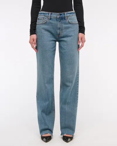 Abercrombie & Fitch Low Rise Baggy Jean In Blue