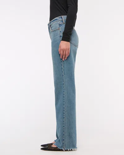 Abercrombie & Fitch Low Rise Baggy Jean In Blue