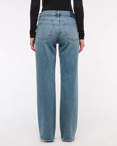Abercrombie & Fitch Low Rise Baggy Jean In Blue