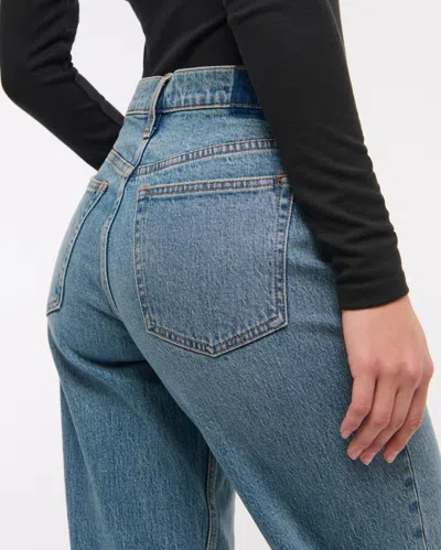 Abercrombie & Fitch Low Rise Baggy Jean In Blue