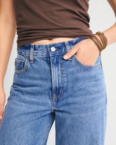 Abercrombie & Fitch High Rise Wide Leg Jean In Blue