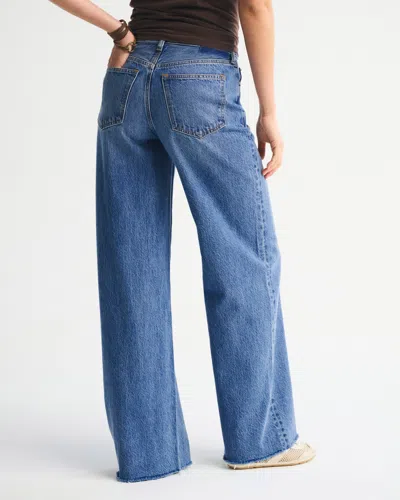 Abercrombie & Fitch High Rise Wide Leg Jean In Blue