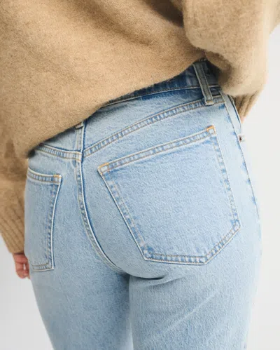 Abercrombie & Fitch High Rise 90s Relaxed Raw Hem Jean In Black