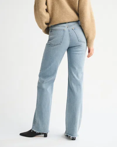 Abercrombie & Fitch High Rise 90s Relaxed Raw Hem Jean In Black