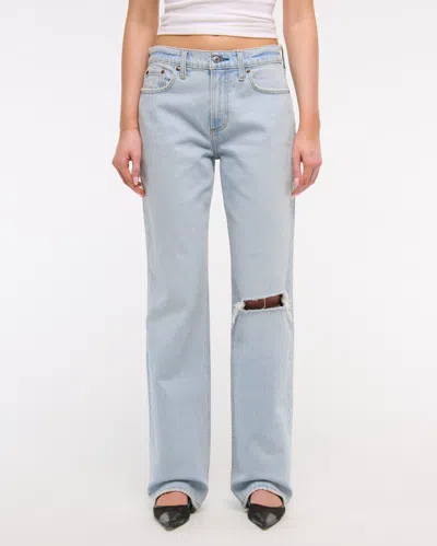 Abercrombie & Fitch Low Rise Baggy Jean In Blue