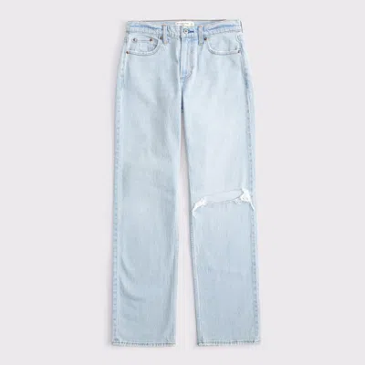 Abercrombie & Fitch Curve Love Low Rise Baggy Jean In Blue