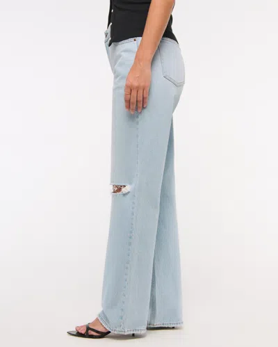 Abercrombie & Fitch Curve Love Low Rise Baggy Jean In Blue