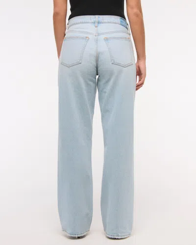 Abercrombie & Fitch Curve Love Low Rise Baggy Jean In Blue