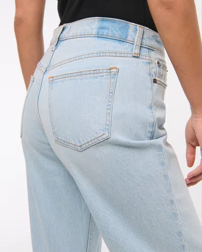 Abercrombie & Fitch Curve Love Low Rise Baggy Jean In Blue