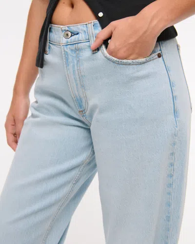 Abercrombie & Fitch Curve Love Low Rise Baggy Jean In Blue