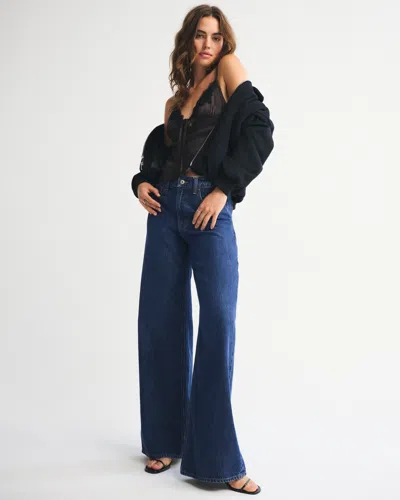 Abercrombie & Fitch High Rise Wide Leg Jean In Blue