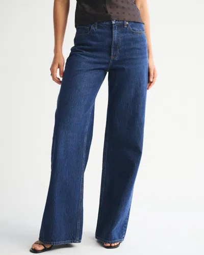 Abercrombie & Fitch High Rise Wide Leg Jean In Blue